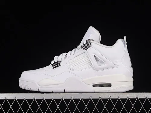 All Categories Air Jordan Jordan Series Basketball Shoes Air Jordan 4 Pure Original Version Air Jordan 4 Retro "PureMoney" AJ4 Joe 4 White Cat Full First Layer Authentic Standard 308497-100